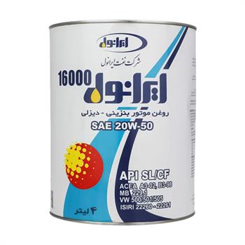 16000 روغن موتور 4 لیتر ایرانول IRANOL